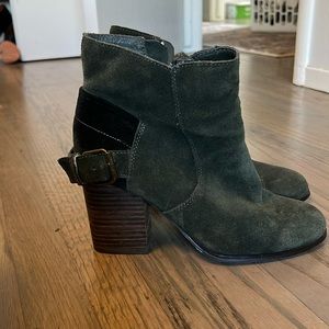 Forest green suede boots